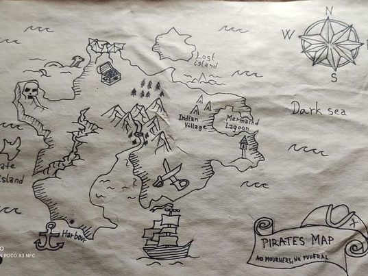 Výtvarná výchova distančně - pirátská mapa 